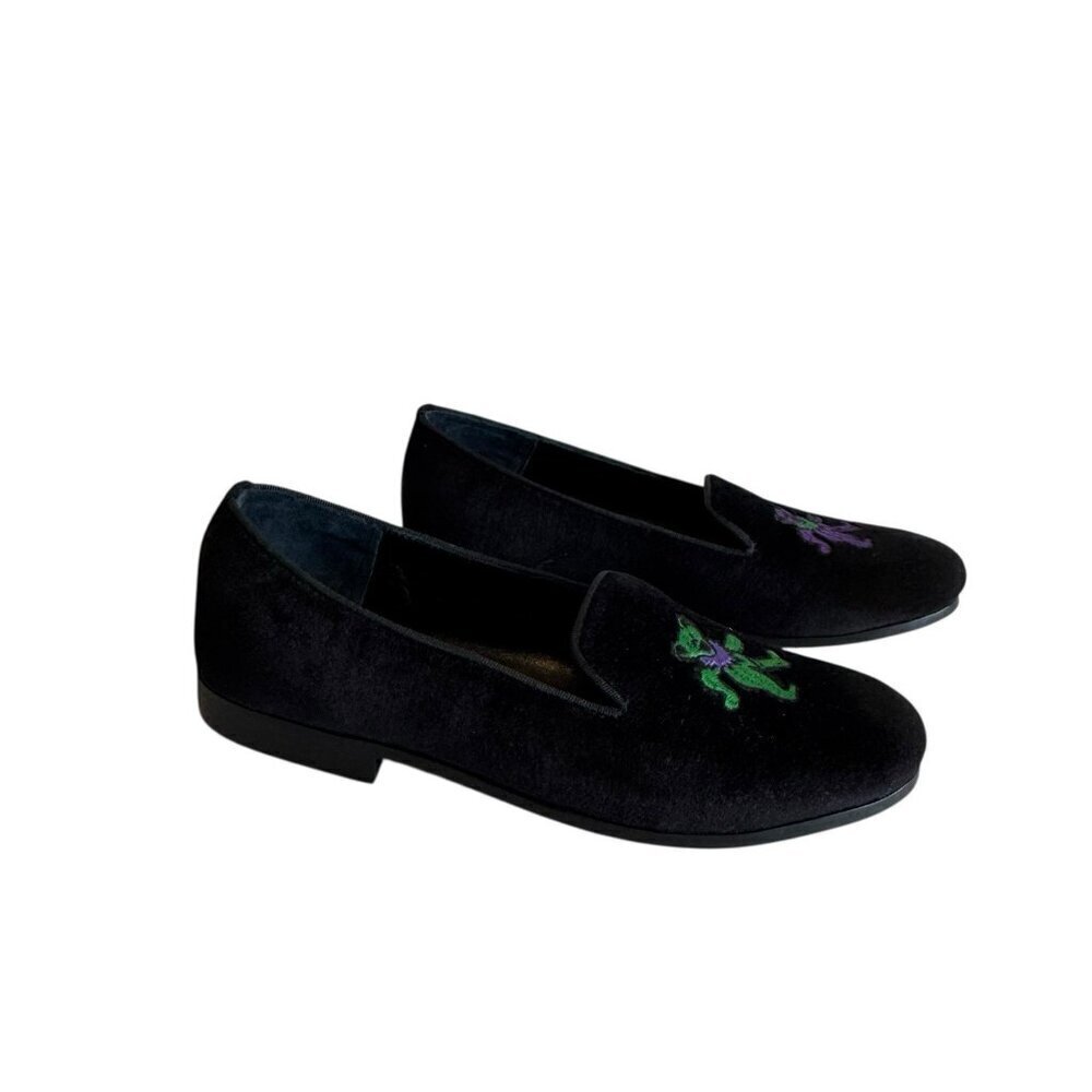 May Anthony Limited Edition Grateful Dead Black Velvet Loafers w/ Dancing Bears - Picture 13 of 14